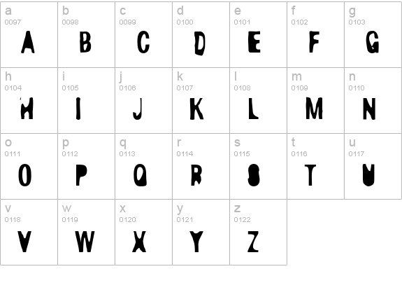 D44Caps-Only lowercase a-z preview
