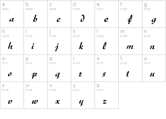 D730-Script-Regular lowercase a-z preview