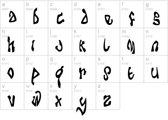 Da Bomb lowercase a-z preview