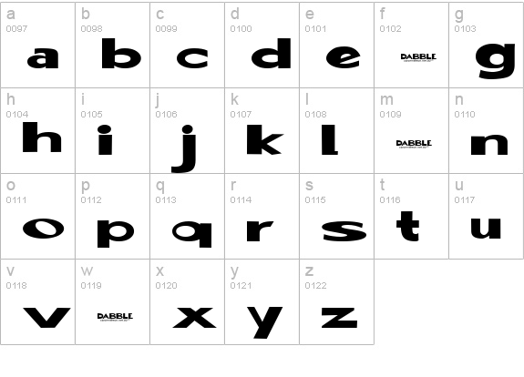 Dabble(eval) lowercase a-z preview