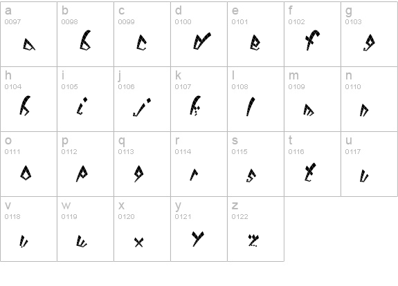 DackBroken lowercase a-z preview