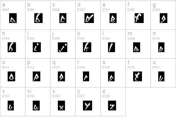 DackBrokenNegative lowercase a-z preview