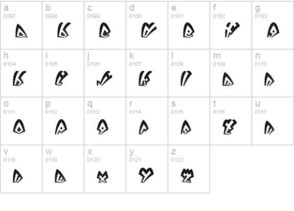 DackShattered lowercase a-z preview
