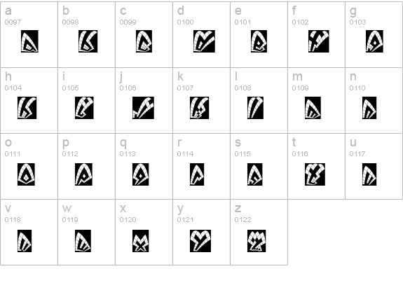 DackShatteredNegative lowercase a-z preview