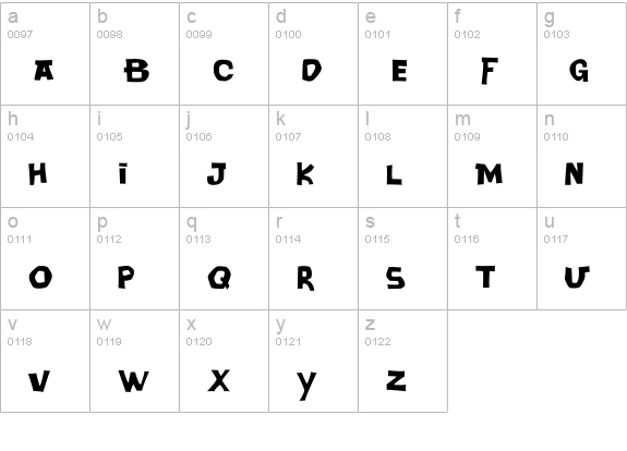 DaddyO Square lowercase a-z preview