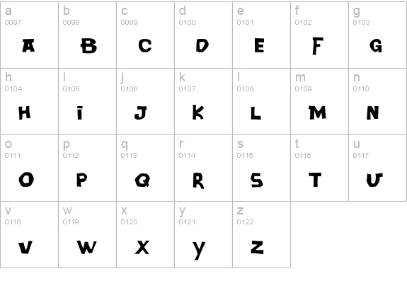 DaddyOSquare lowercase a-z preview