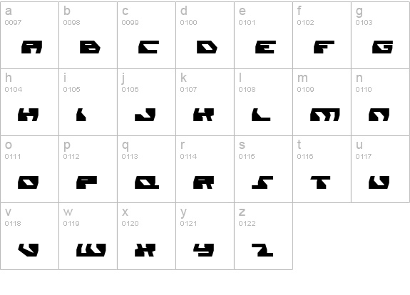 Daedalus lowercase a-z preview