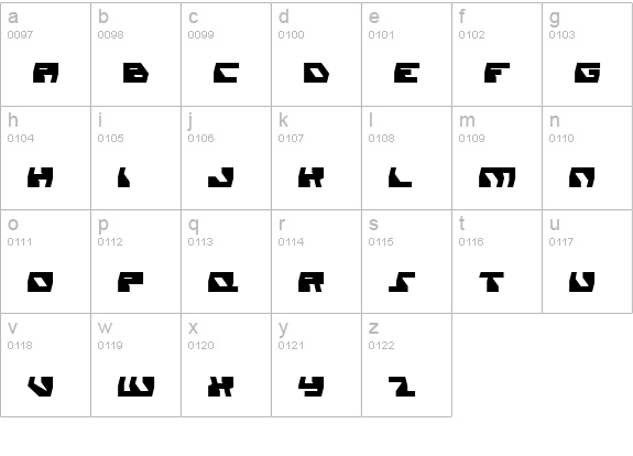 Daedalus Condensed lowercase a-z preview