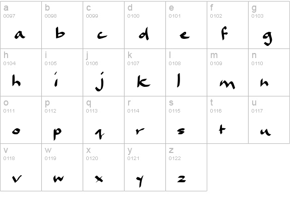 Dael Calligraphy lowercase a-z preview