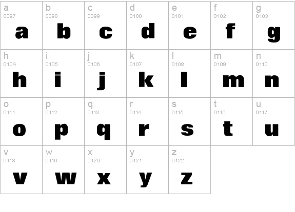 Dakota lowercase a-z preview
