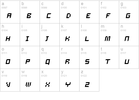 Dalila Oblique lowercase a-z preview