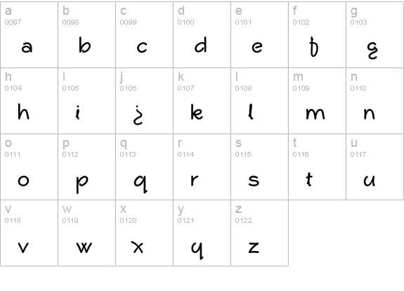 DallasPlain lowercase a-z preview