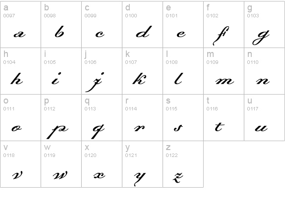 DallianceScript lowercase a-z preview
