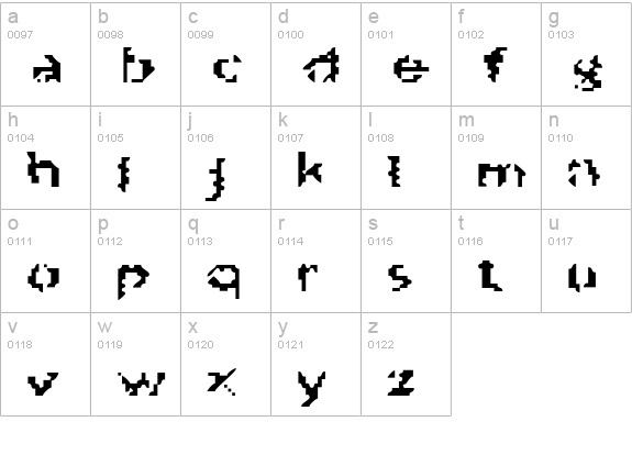 Damn the Man lowercase a-z preview
