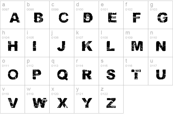 DamnedDeluxe Normal lowercase a-z preview