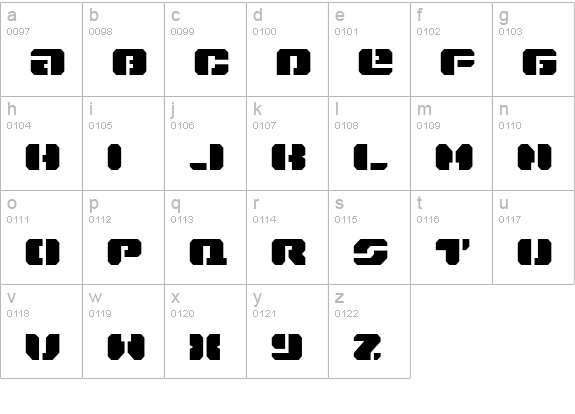 Dan Stargate Expanded lowercase a-z preview