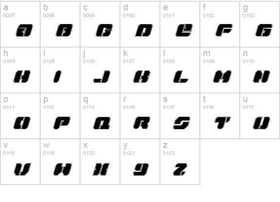Dan Stargate Pro Italic lowercase a-z preview