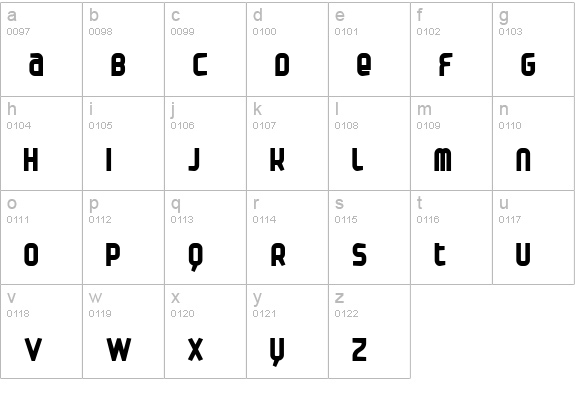 Danbold lowercase a-z preview