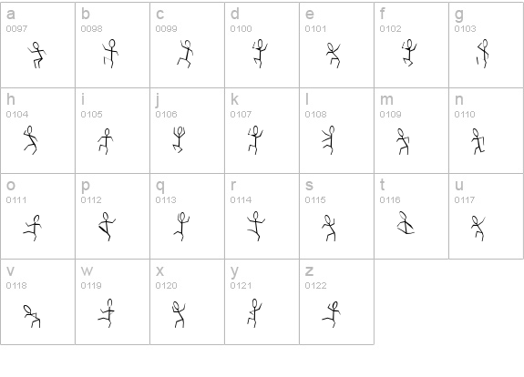DanceMan lowercase a-z preview