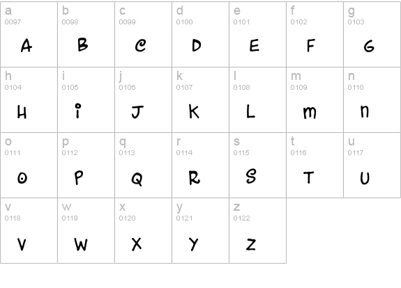 DanceParty lowercase a-z preview