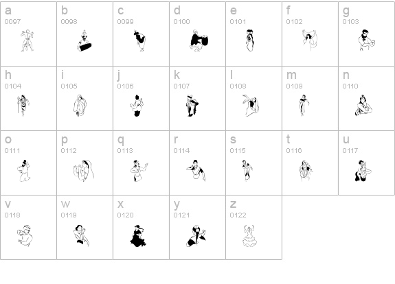 Dancer In The Dark lowercase a-z preview