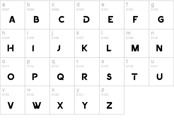 Dancetech lowercase a-z preview