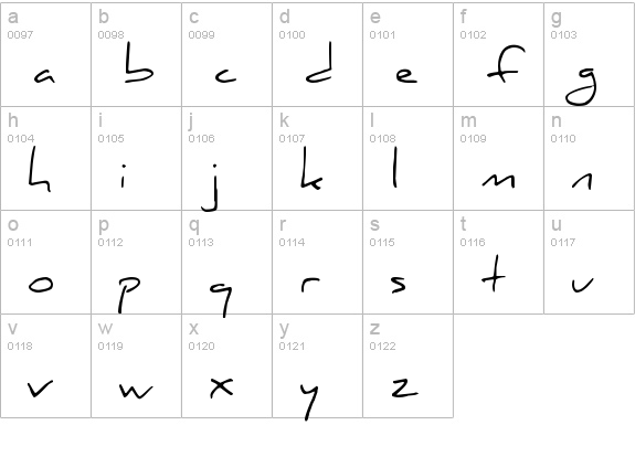 Daniel lowercase a-z preview