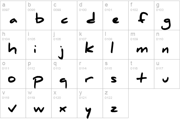 Daniel Black lowercase a-z preview