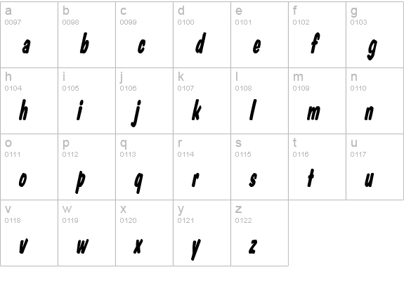 Danto Thin BoldItalic lowercase a-z preview
