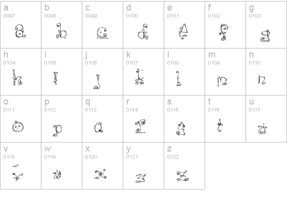 Danzin Regular lowercase a-z preview