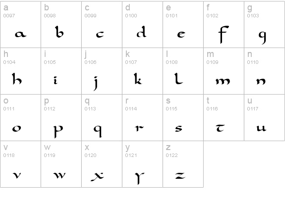 Daphne lowercase a-z preview
