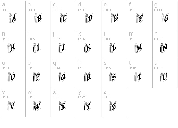 DaRib Plain lowercase a-z preview