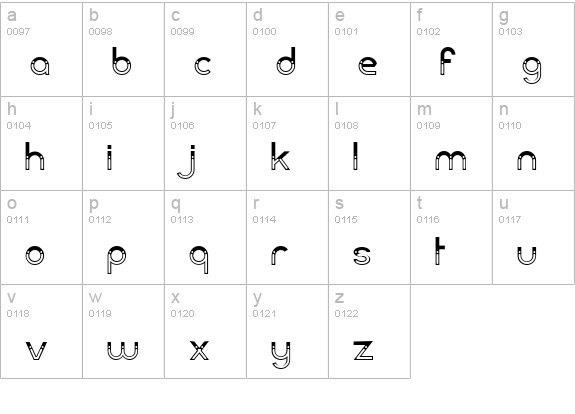 Dark Bastion lowercase a-z preview