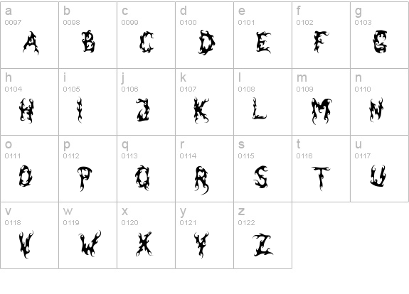 Dark Garden (©Michal Kosmulski) lowercase a-z preview