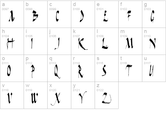 Dark Horse Condensed lowercase a-z preview