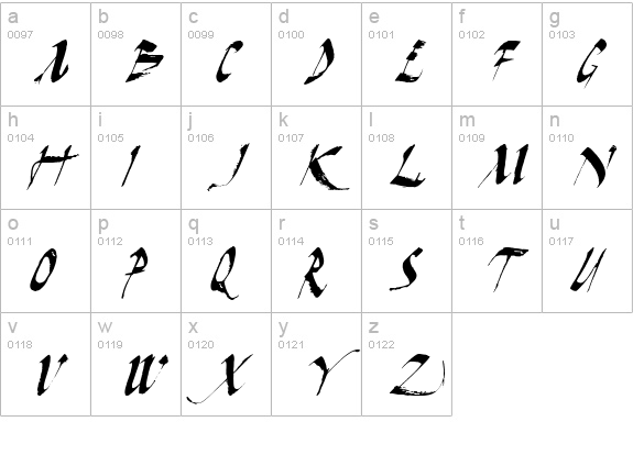 Dark Horse Italic lowercase a-z preview