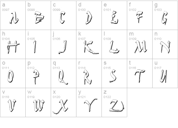 Dark Horse Shadow lowercase a-z preview