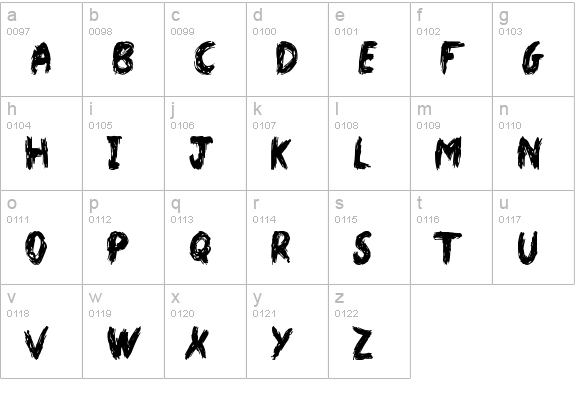 Dark World lowercase a-z preview