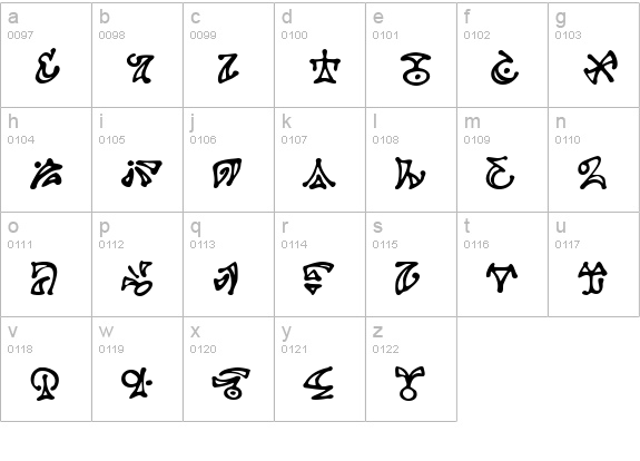 DarkArts BB lowercase a-z preview