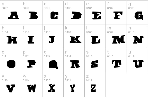 DarkBlack lowercase a-z preview