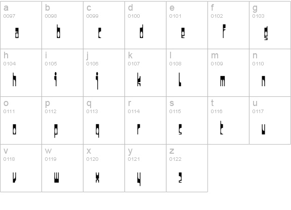 Darkside lowercase a-z preview