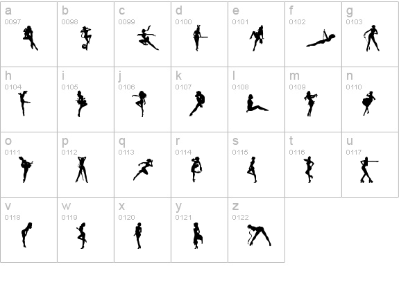 Darrians Sexy Silhouettes 2 lowercase a-z preview