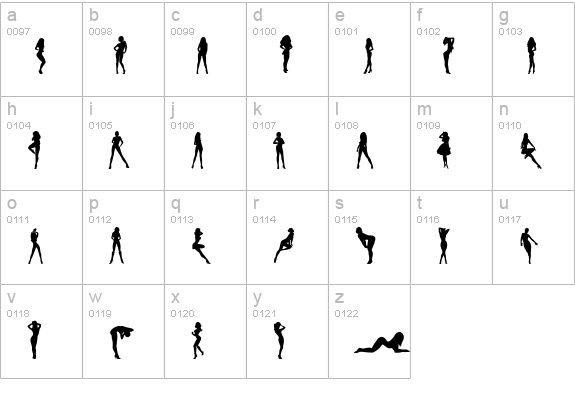 Darrians Sexy Silhouettes 3 lowercase a-z preview