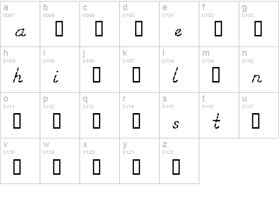 Dashed Italic Sample lowercase a-z preview