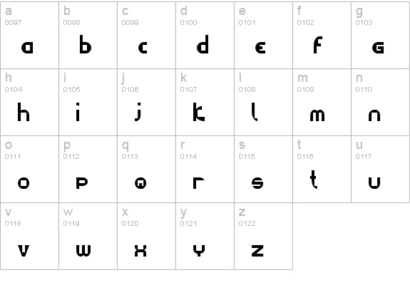 Datacut lowercase a-z preview