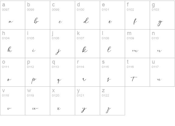 Daventer lowercase a-z preview