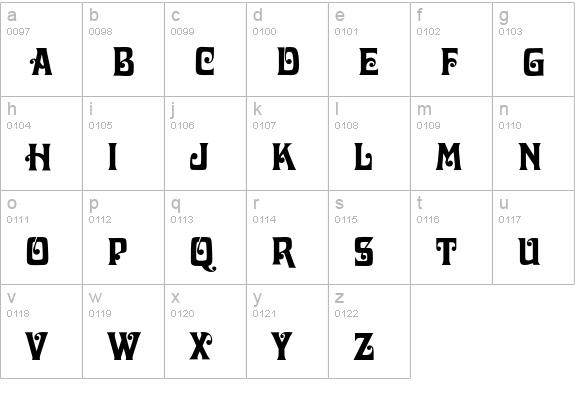 DavidaEF lowercase a-z preview