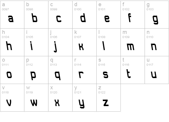 Daville Condensed Rev Slanted lowercase a-z preview