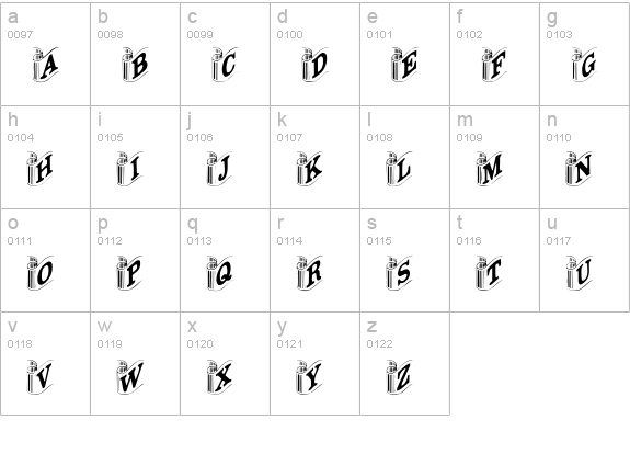 Davys-Ribbons Regular lowercase a-z preview