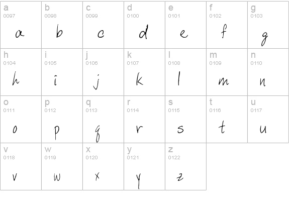DavysCrappyWrit lowercase a-z preview